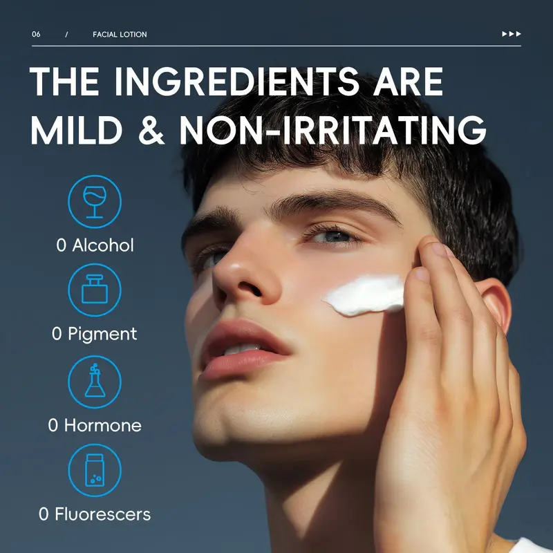 Men's Skincare Set, Moisturizing Skin Care Set, Including Facial Cleanser, Toner, Lotion, Cream, BB Cream and Makeup Bag, Skin Care Product for Men 8