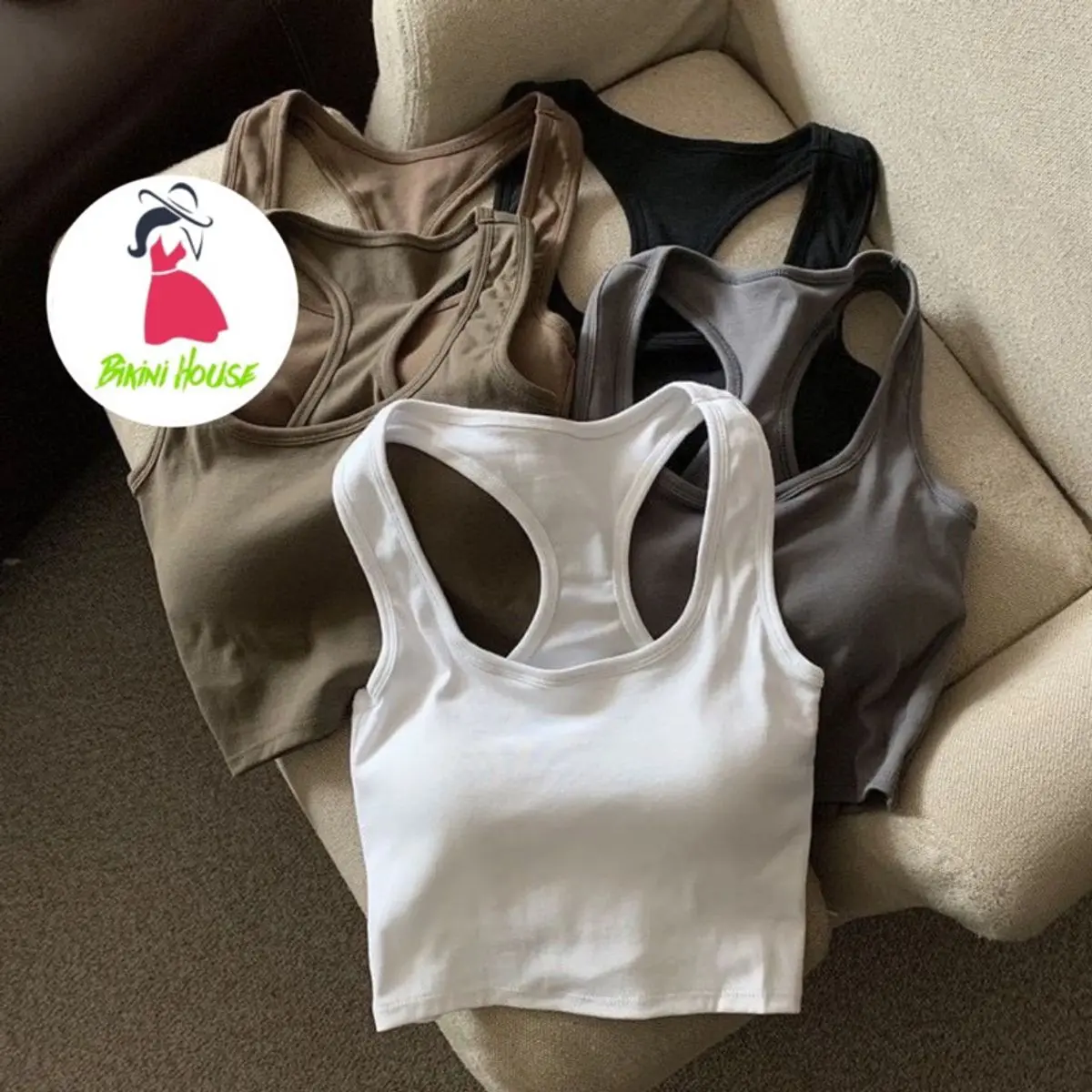 Áo Ba lỗ, áo tập,áo bra Nữ Cotton Mềm Mịn Kèm Mút Đệm ᵰgực phối dây lưng 1812