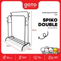 Gambar EXCLUSIVE Goto Living x Bella Shofie Spiko Stand Hanger Double Rak Besi Gantungan Baju Pakaian #CR - Double Black dari Goto Living Kota Tangerang 5 Tokopedia