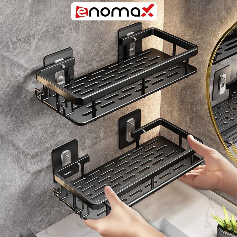  Kệ nhà tắm dán tường Enomax đựng đồ đa năng chất liệu Nhôm hàng không cao cấp chống gỉ tặng kèm phụ kiện lắp đặt 