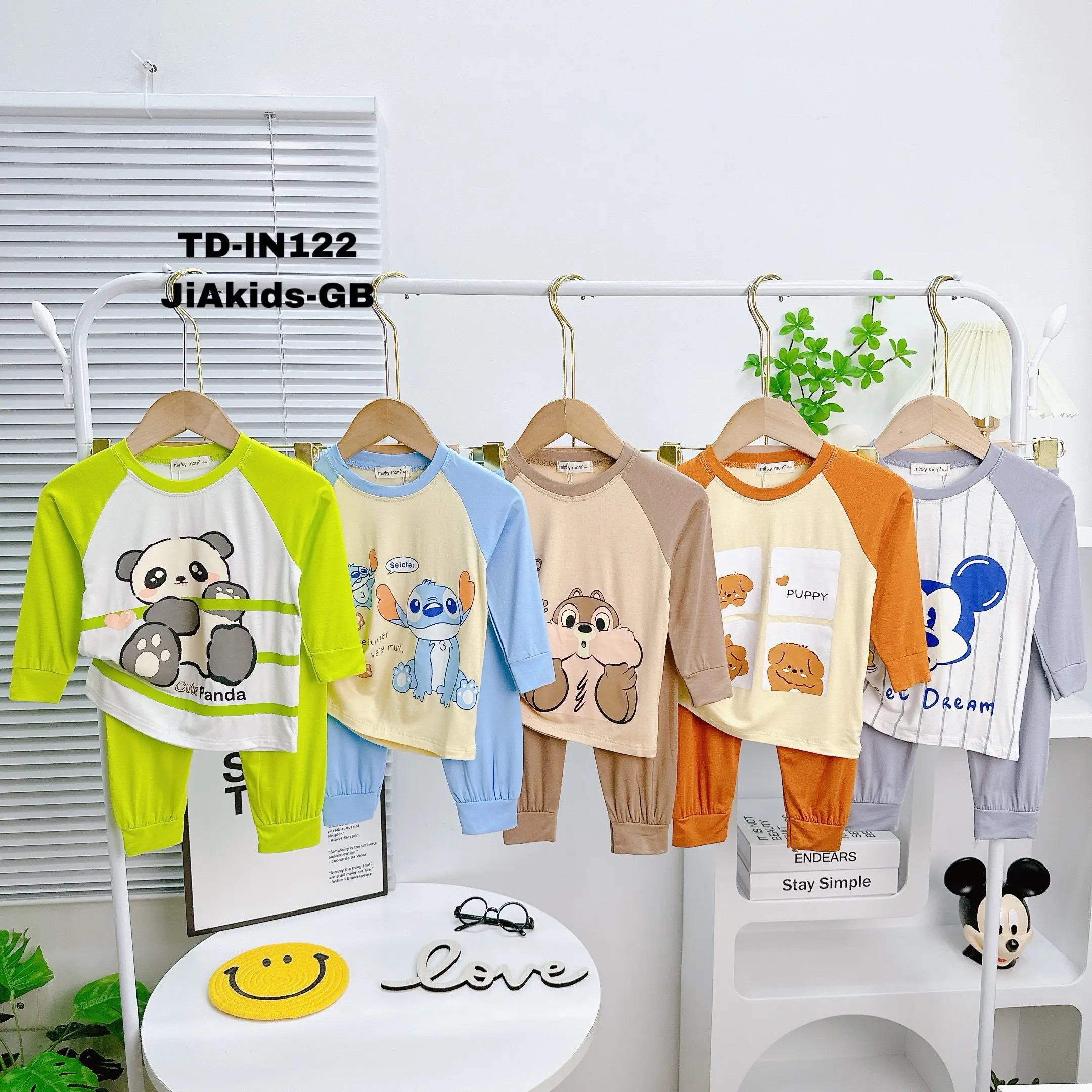 9-27KG Bộ Dài Tay THUN LẠNH MINKYMOM Giáp Lăng In Động Vật Cho Bé Đi Học Đi Chơi TD-IN122