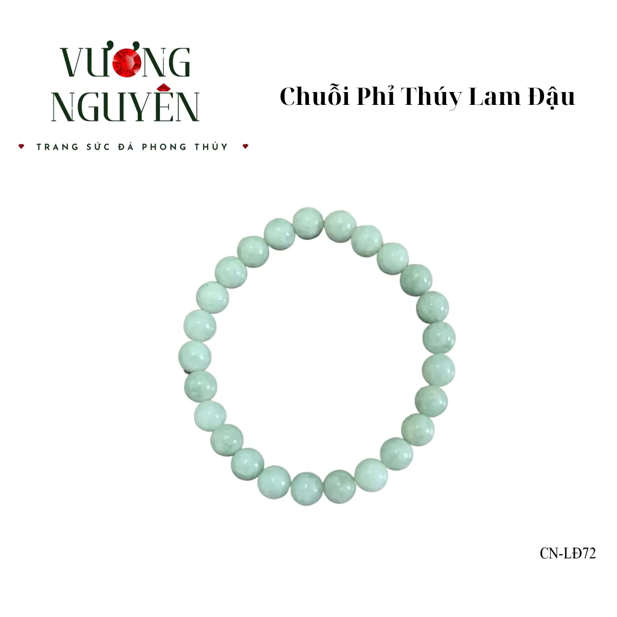 CN-LĐ72 Vòng tay cẩm thạch Vương Nguyên, chuỗi vòng tay phỉ thuý Myanmar màu xanh lam nếp mịn