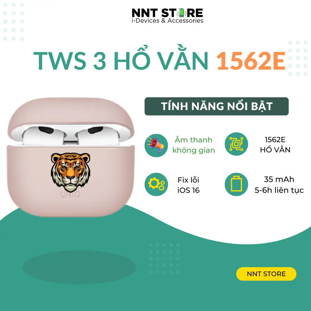 Tai nghe TWS Gen 3 Louda hổ vằn 1562E - Âm Thanh Không Gian 2024