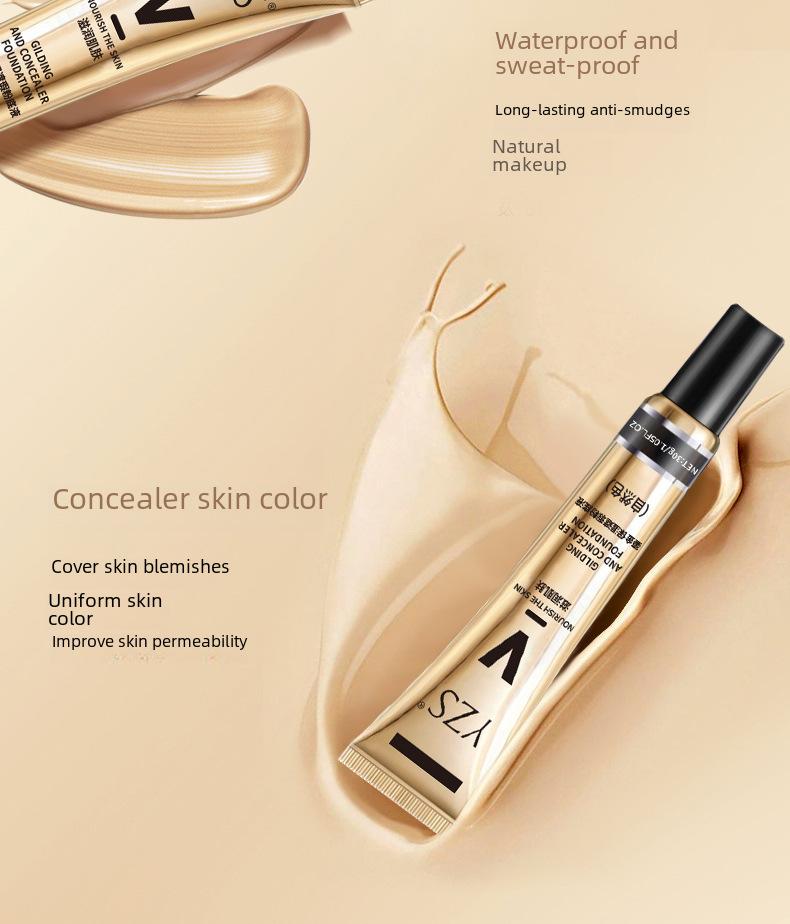 Product Introduction of YZSGold plated moisturizing concealer liquid foundation 3