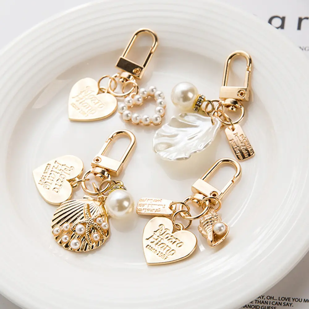 Metal keychain wholesale cute shell key pendant wholesale ins bag ...