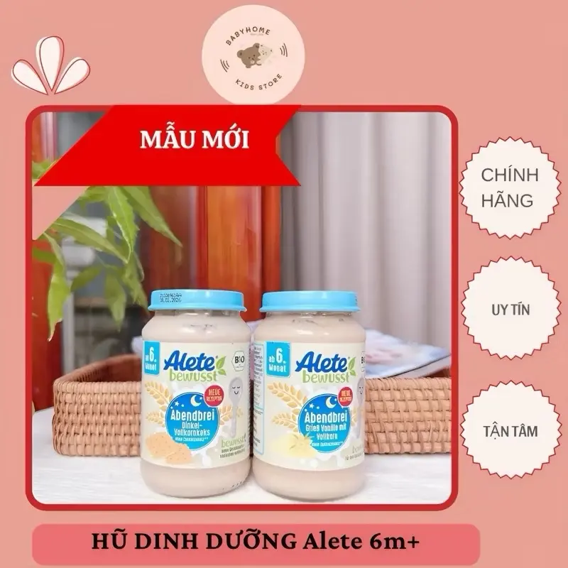[HÀNG AIR date 2/2025]Hũ Cháo Bột Alete Cho Bé Ăn Dặm 6M+ sữa cong