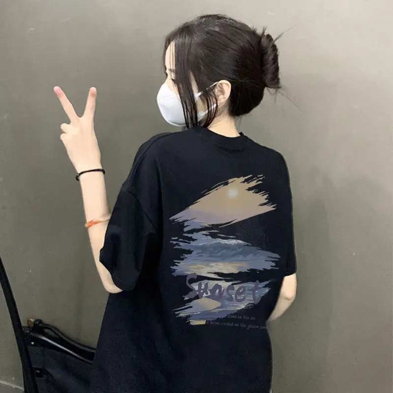 NASA IDOL T-shirt Baju Kaos Atasan Wanita Hitam Terbaru Lengan Pendek Dewasa Distro Keren Premium Korean Style C740  Katun Oversize 0