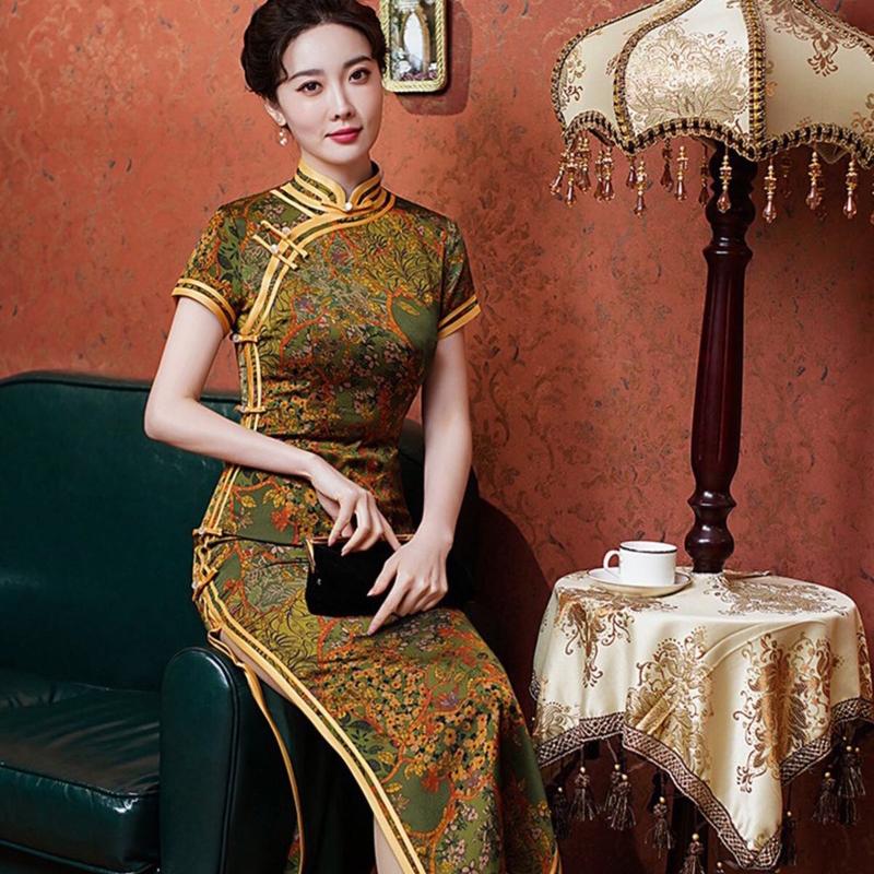Sườn xám thượng hải Dáng Dài Sang Trọng size từ 47-65kg Nữ 7