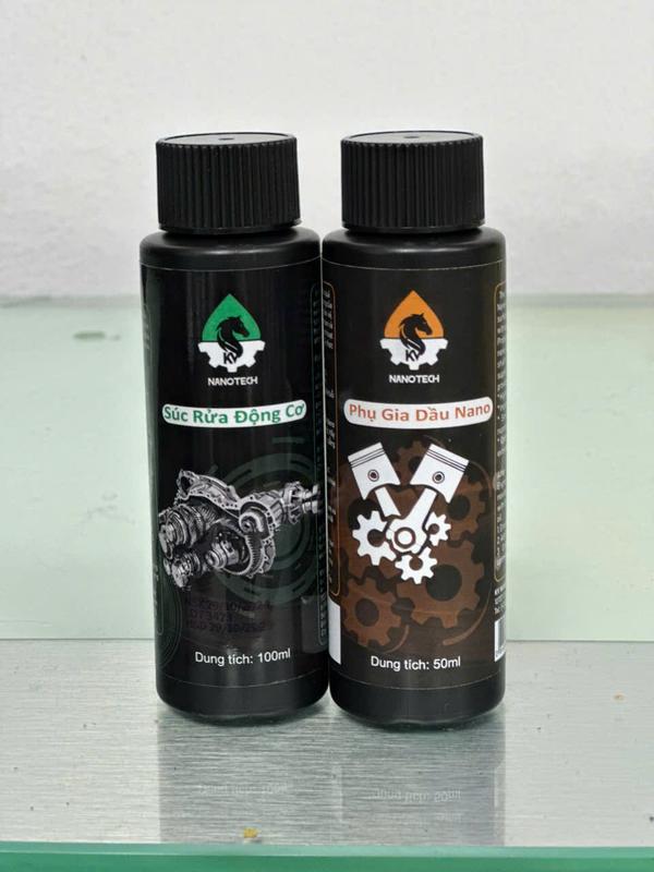  Combo 2 chai Dung dịch Vệ sinh động cơ xe máy KV Nanotech 100ml  và Nano bảo vệ động cơ xe máy KV Nanotech 50ml  sản xuất tại Việt Nam 
