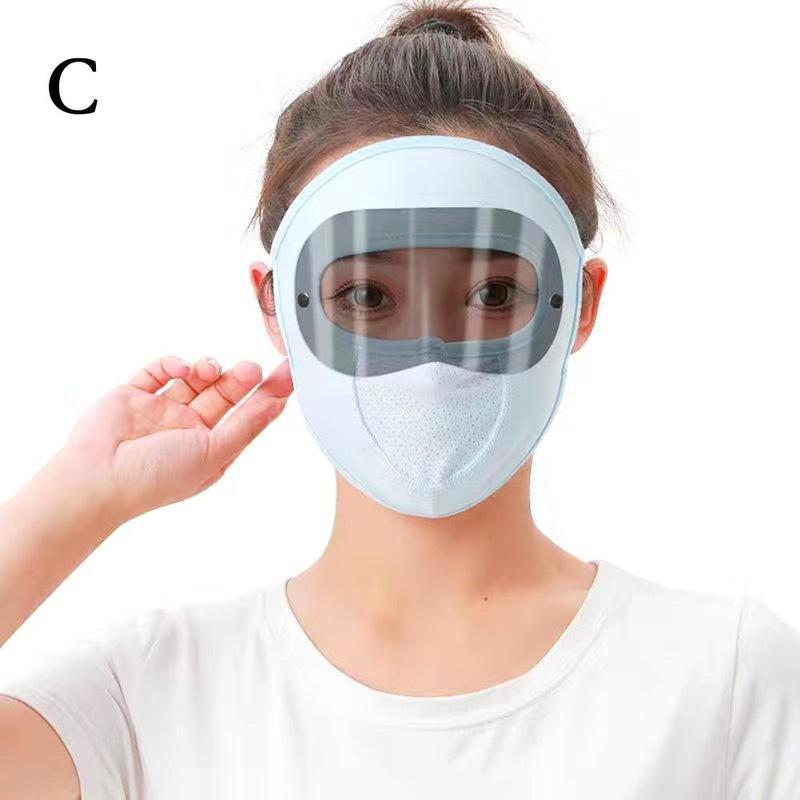 Product Introduction of Breathable Sunscreen Mask With Hat Brim Ice Silk Sunshade Men Women Cycling Cover Full Face Mask 31