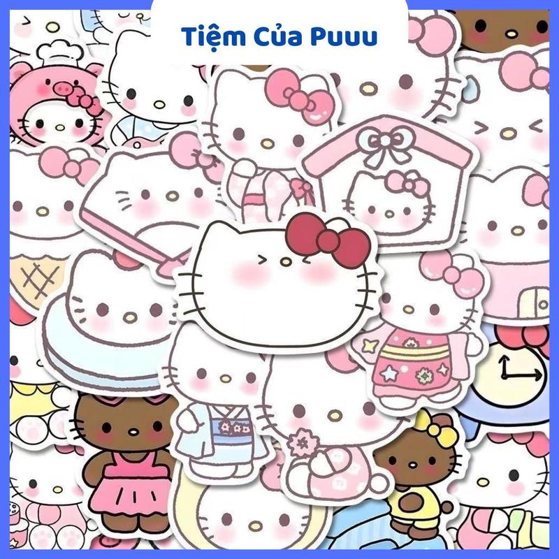 Sticker Nhãn Dán Trang Trí Hello Kitty Dán Điện Thoại Sổ Tay Đồ Dùng Tiệm Của Pu