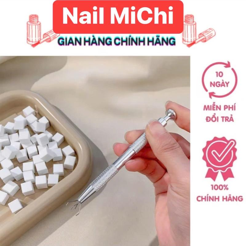 Sét Gắp và bông mút dặm Ombre bông đặc siêu mướt có hộp đựng cosmetic Trang điểm mỹ phẩm nữ Women Nail MiChi