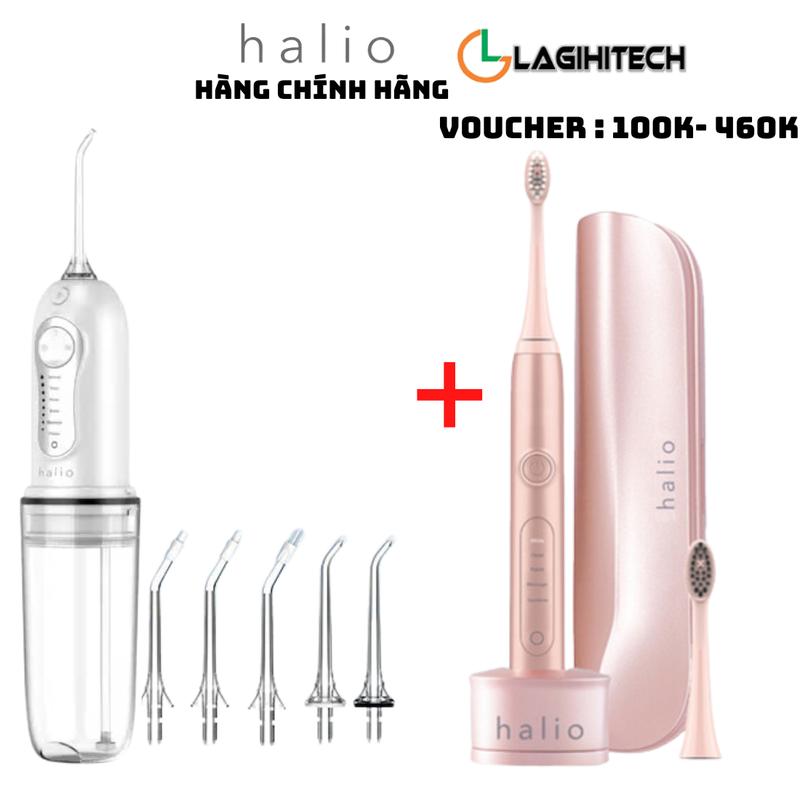 (LAGIHITECH) COMBO Máy Tăm Nước Cầm Tay Halio Professional Cordless Oral Irrigator Và Bàn chải điện Halio Sonic Whitening Electric Toothbrush PRO - Hàng Chính hãng