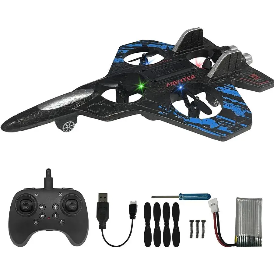 Remote Control Jet Airplane Toy, 360° Flip Remote Control Airplane Toy with Light Function, Outdoor Adventure Flight Toy for Kids