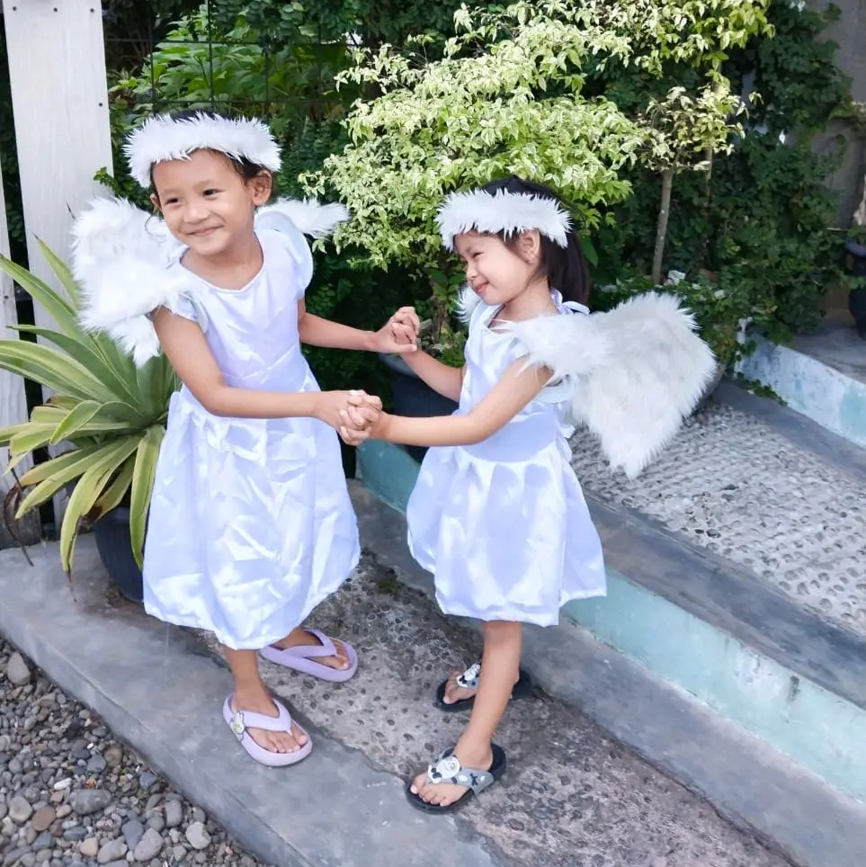 kostum peri fullset utk anak perempuan. lengkap dengan tongkat peri Anak Bulu
