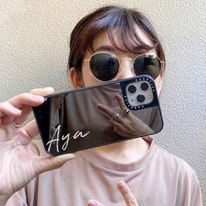 Personalized Signature Design Name Protective Cover Mirror Shockproof Case for IPhone 14 13 12 11 pro max XS XR 8 7 6 Plus mini