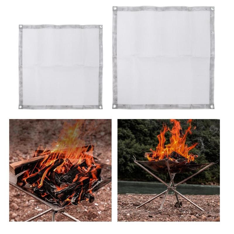 Portable Outdoor Fire Pit Foldable Stainless Steel Mesh Fire Pit Wood Burning, Collapsible Fireplace Space Saving for Camping, Backyard, Patio, Garden 4