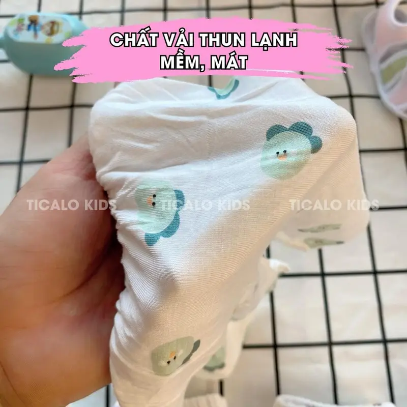 Quần cộc LẺ sơ sinh - Trắng hoạ tiết - Chất thun lạnh, mềm, mịn 3