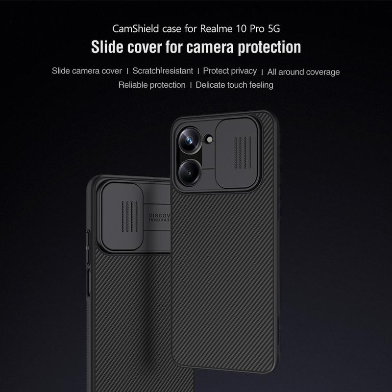 Product Introduction of Nillkin for Realme 10 Pro 5G Phone Case with Slide Lens Protection, Impact-Resistant Shockproof Protective Case Cover for Realme 10 Pro 5G 1