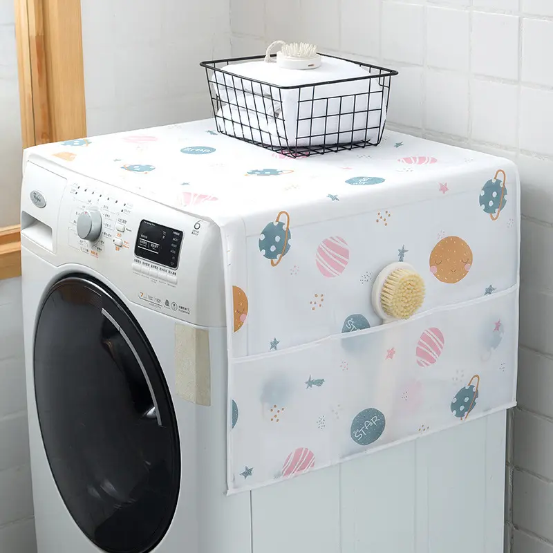 Refrigerator Dust Cover With Storage Bag Washable Multi-purpose Household Washing Machine Cabinet Dust Protection Cover
