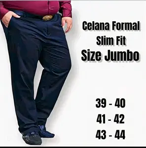 Celana formal jumbo bahan woll slimfit Hitam Abu Pria Panjang Kantor Kerja Cowok Dewasa
