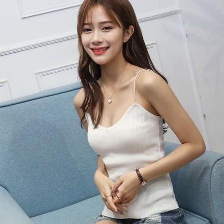 Product Introduction of Kamisol Polos Rajut Wanita Ukuran Fit to LLD - , Atasan  Cewek Hitam Panjang atasan  rajut croptop remaja atasan  & tube dasar remaja Basic tank top tank  top Simple kaos  crop Dewasa 1