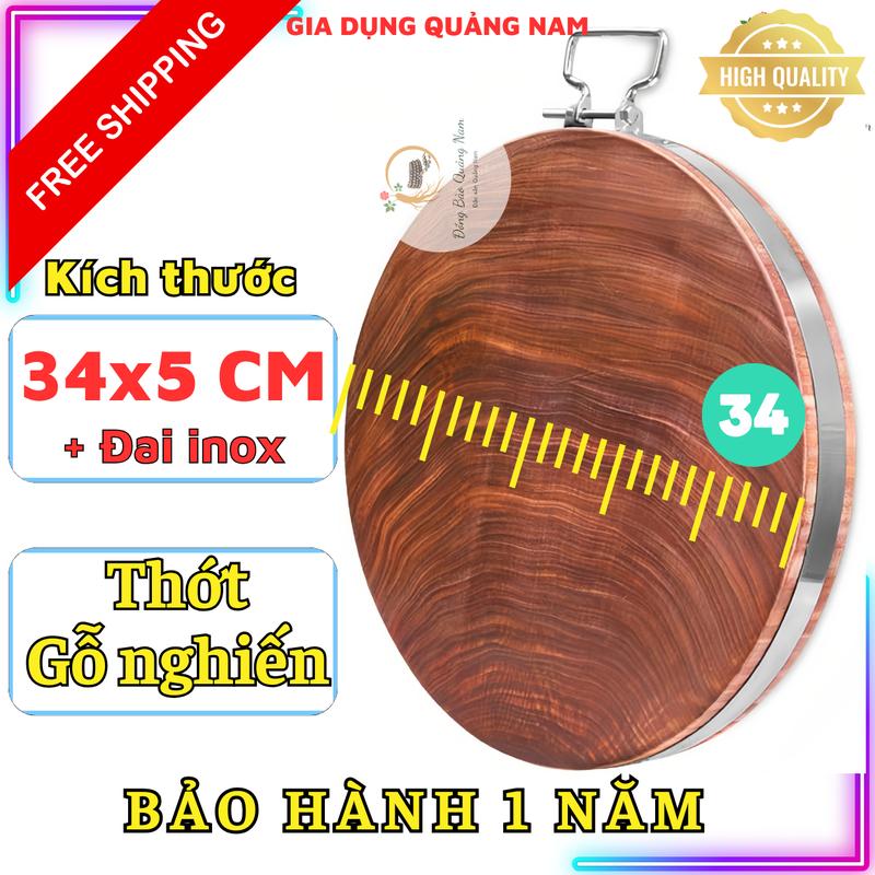  Thớt gỗ nghiến tròn 34x5 cách chọn mua thớt nghiến tây bắc thớt gỗ teak tre nhựa kính gia dụng nhà bếp dao thớt 