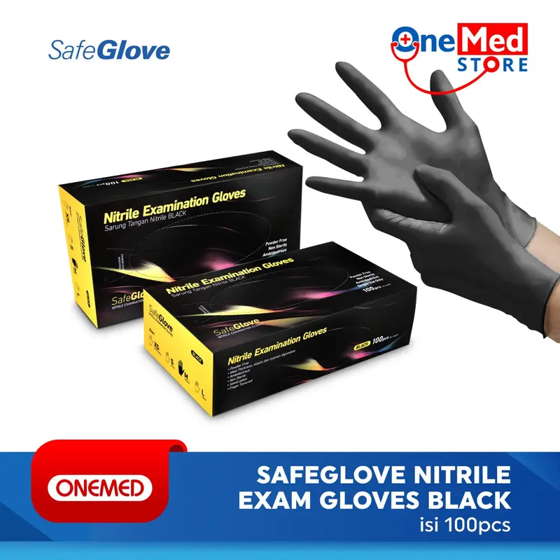 SAFEGLOVE Sarung Tangan Nitrile Black Box Isi 100 Pcs Cleaning