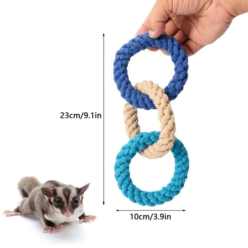 thetoo Exercise DIY Play Toys Set Cotton Rope Bird Rope Hanging Sugar Glider Cage Accessories Hamster Toy Climbing Rope Toys 2