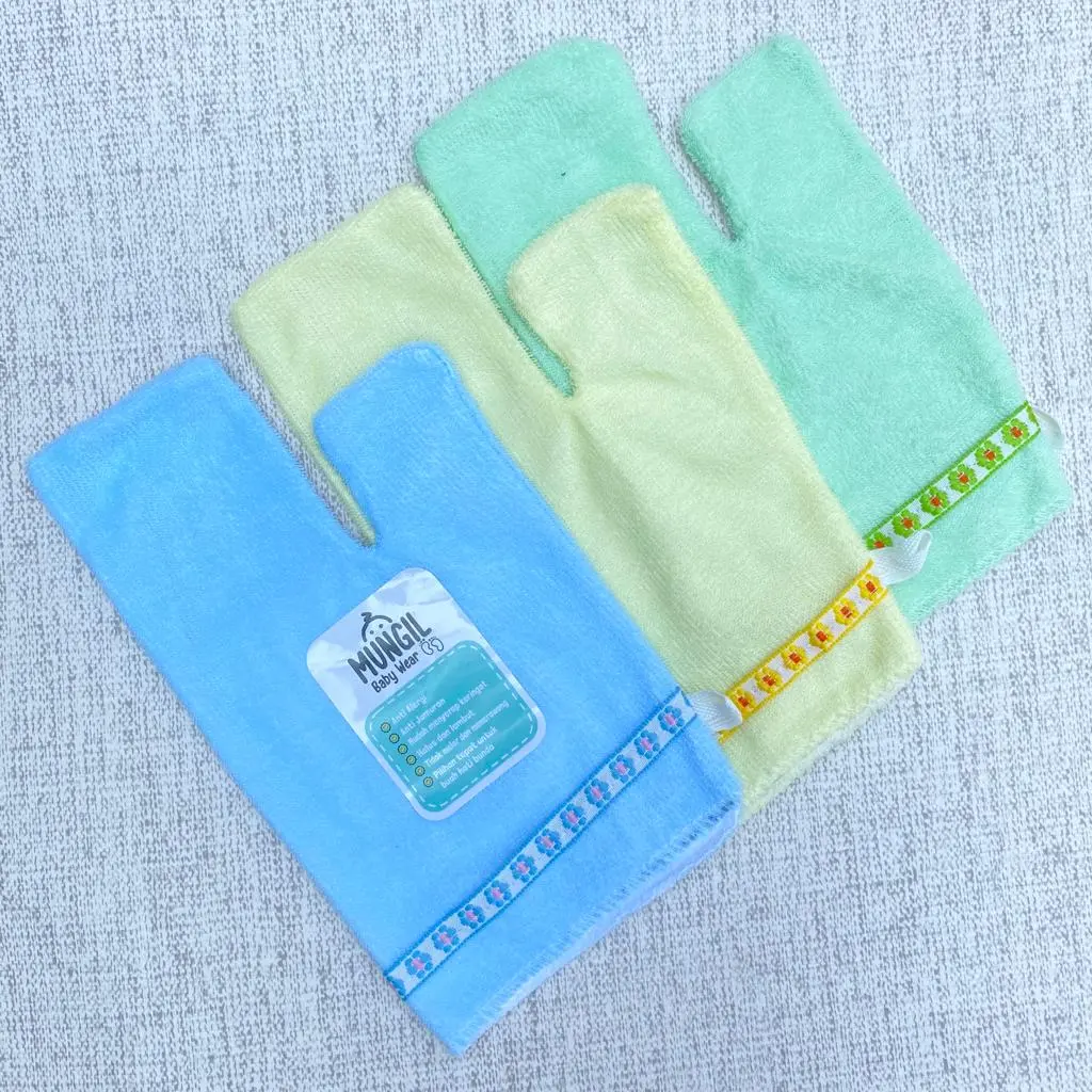 3 PCS Washlap Bayi Lap Mandi Bayi Model Jari NEWBORN Mungil Baby Wear Sikat