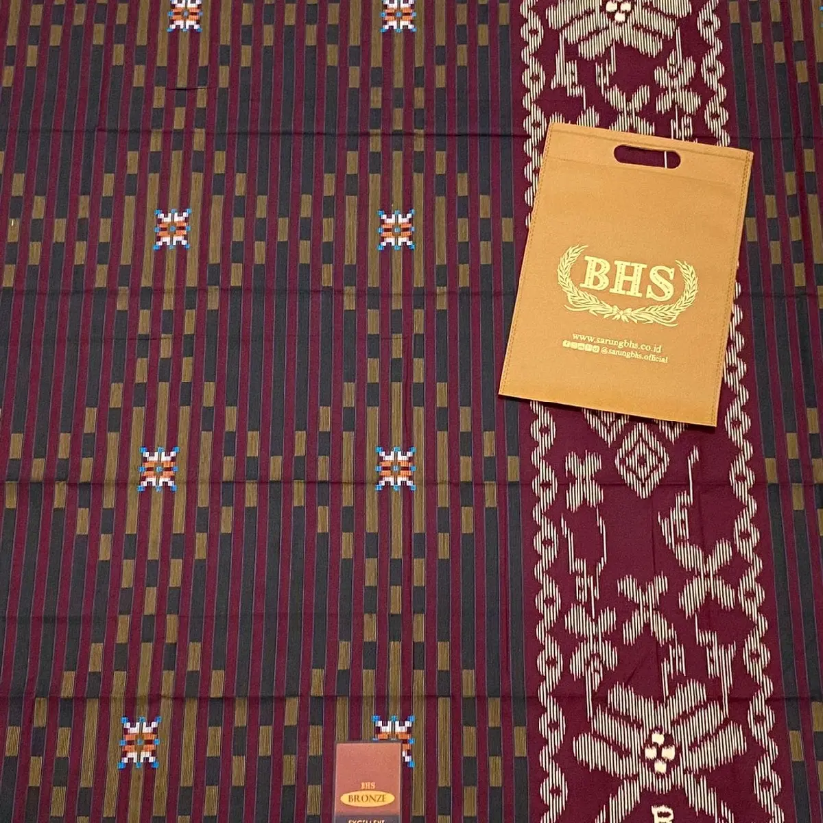 OBRAL SARUNG BHS EXELENT MESRES SONGKET MIX GRID BRONZE