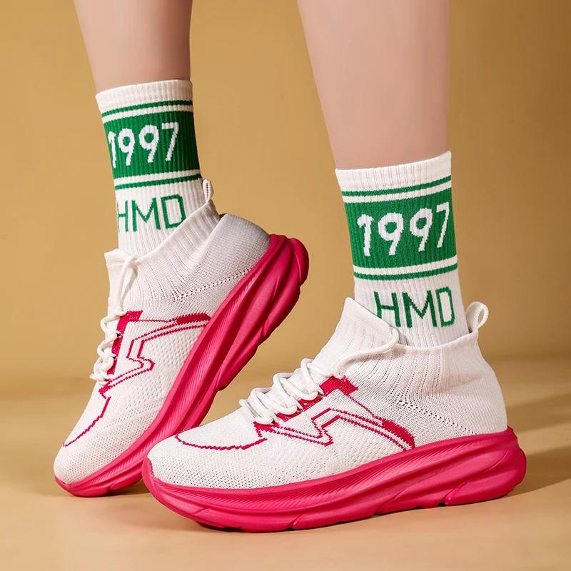 Custom Men Casual Sports Sneakers Sock Mesh Breathable Blank Chunky Height Increasing Running Walking Shoes for Women Trainers Runner_voghion.com