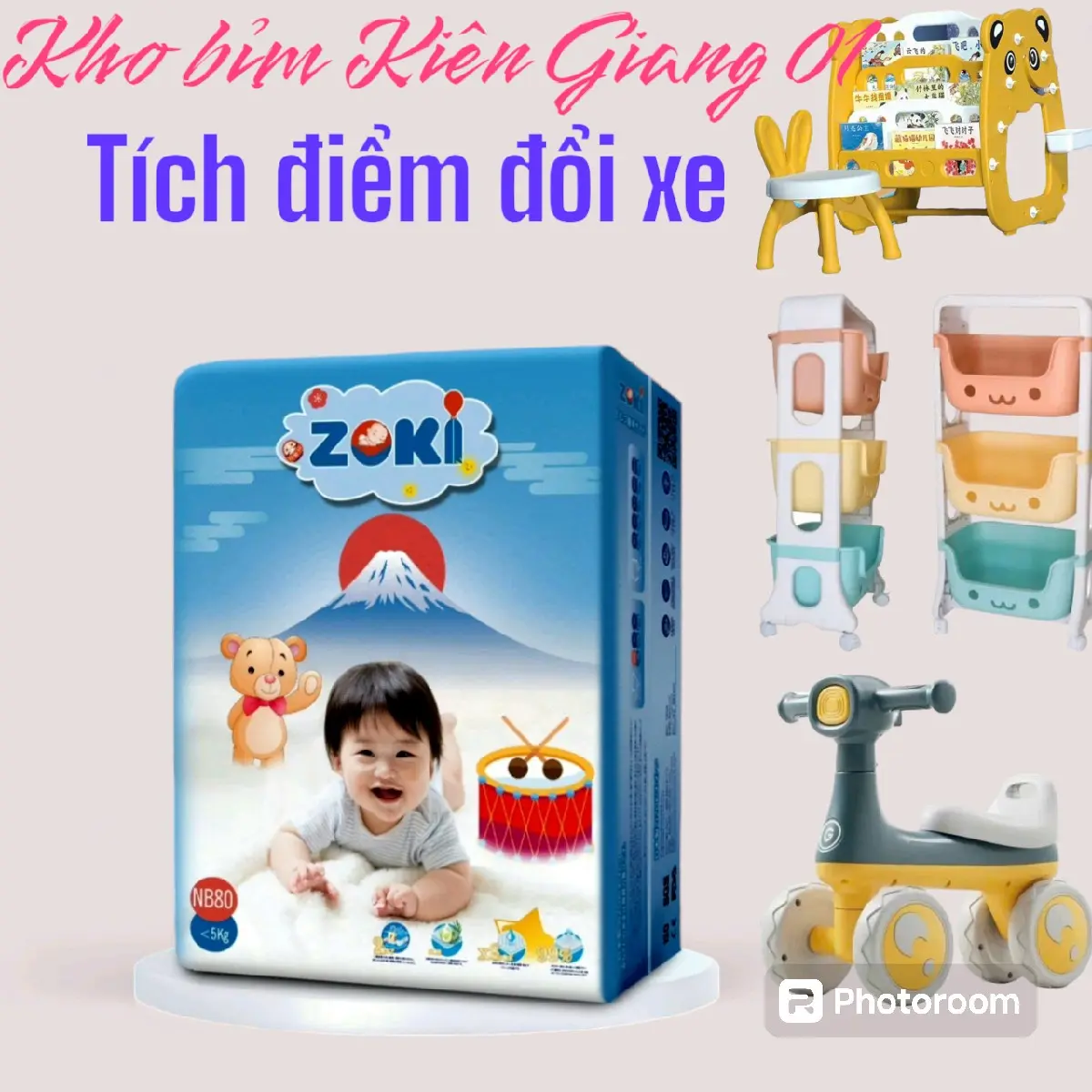 (TÍCH ĐIỂM) 1 bịch tã bỉm ZOKI, organic, an toàn, kháng khuẩn, chống hăm, chống tràn, đủ size cho bé