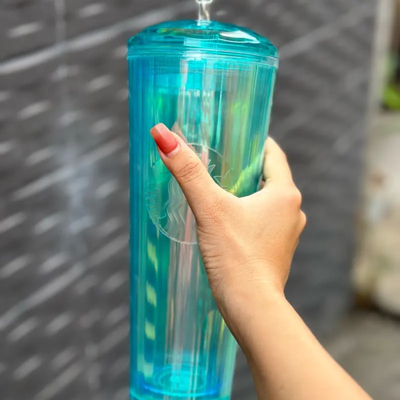 ￼(HÀNG SẴN) Tặng kèm túi khi mua Ly Star cầu vồng Aurora đầy màu sắc lung linh 710ml / 24oz 6