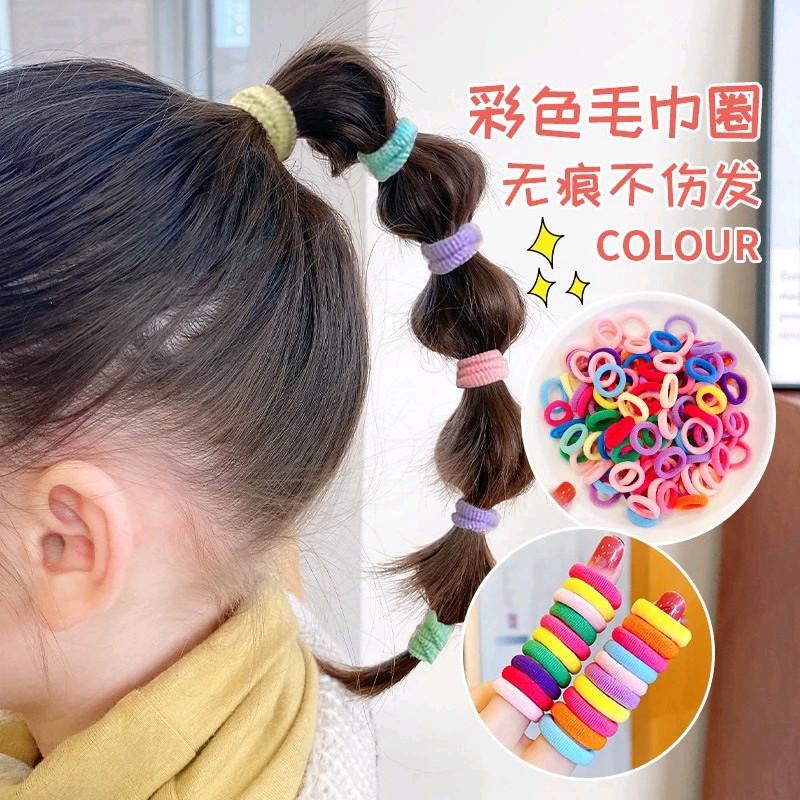 Gói 10 sợi thun cột tóc  mềm cho bé bản to 2