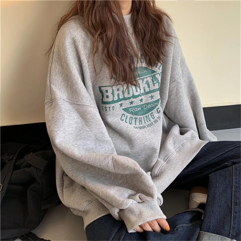 Product Introduction of Korean loose plus size round neck sweatshirt, men's and women's autumn and winter casual fashion jacket, hooded top 8