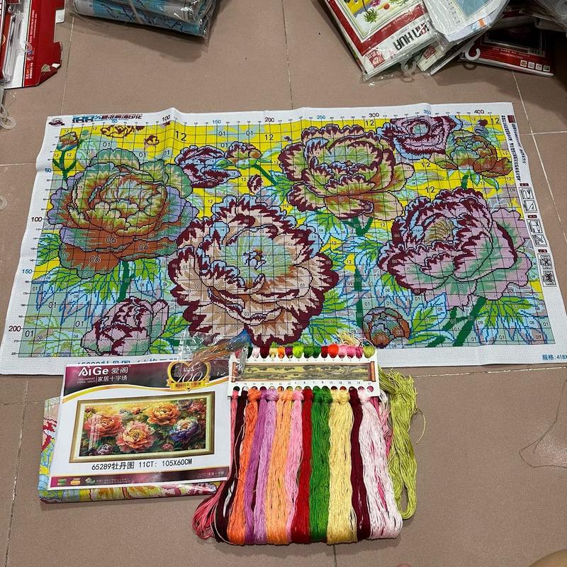Mẫu mới 2024, TRANH THÊU KÍN HOA MẪU ĐƠN  SIÊU HÓT Handmade Thêu Chữ Làm Đồ Handmade 2