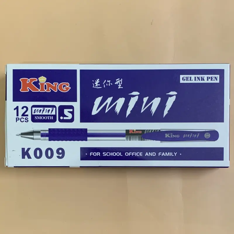 12 BÚT GEL KING K009 TAY ĐỆM ÊM (Đỏ/ Đen/ Tím/ Xanh) bút không tắc mực 3