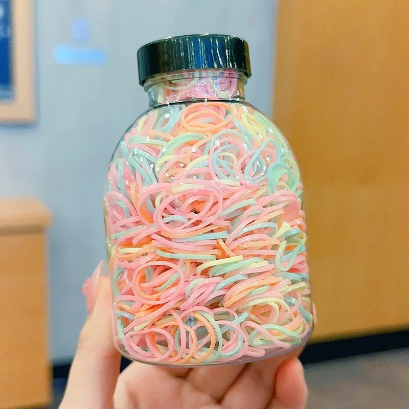 Dây Buộc Tóc Cho Trẻ Em, 1000 Chiếc, Màu Pastel Dễ Thương, Phong Cách Hàn Quốc, Scrunchie Không Gây Hại, Phụ Kiện Tóc Bé Gái Thời Trang 5