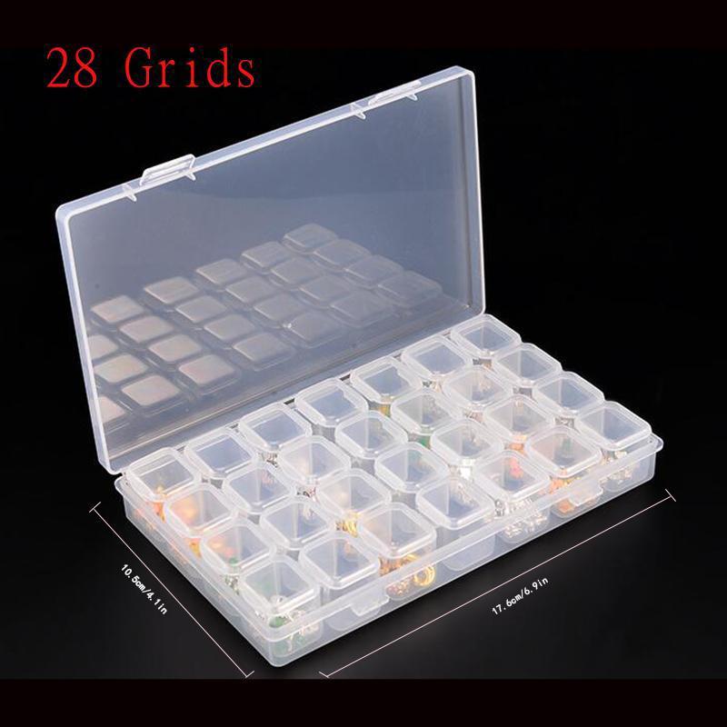 28 Grids Diamond Arts Colorful Painting Tool Storage Box, Diamond Art Crafts Bead Storage Case, DIY Rhinestones Storage Storage (1 Count) 1