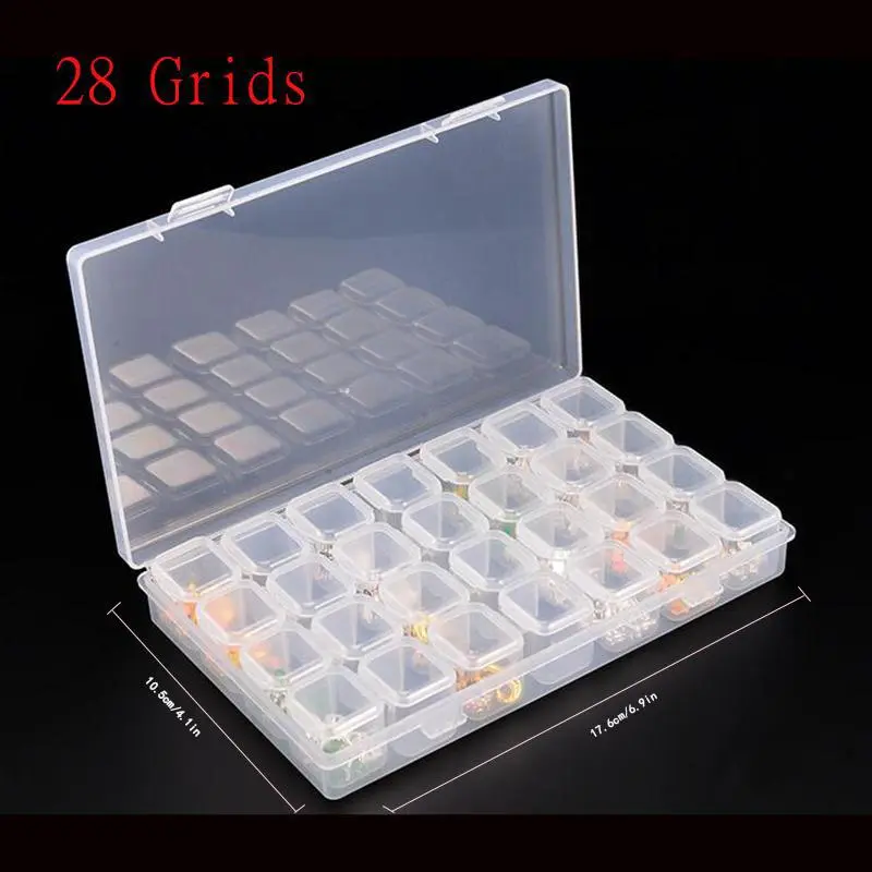 28 Grids Diamond Arts Colorful Painting Tool Storage Box, Diamond Art Crafts Bead Storage Case, DIY Rhinestones Storage Storage (1 Count) 1