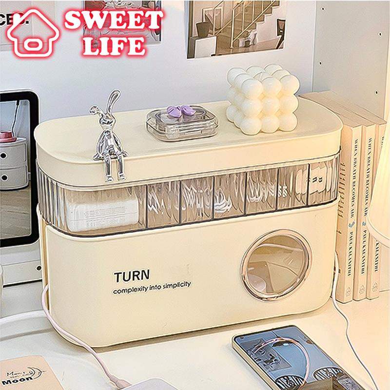 Hộp đựng giắc cắm, dây điện và cáp sạc có ngăn phân loại - Hộp đựng ổ cắm điện đa năng thiết kế sang trọng tiện lợi