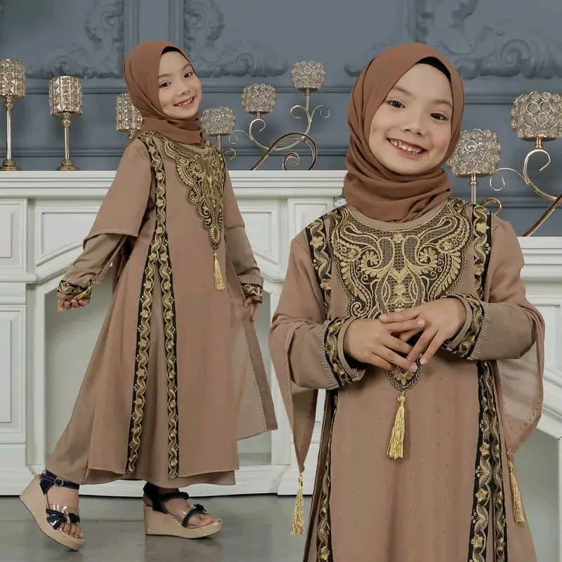 Abaya Anak Irana Bordir Varian Warna Elegan Gamis Muslim Anak Cewek Nyaman Dipakai Bisa COD 6