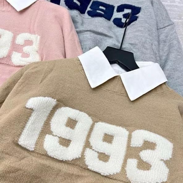Sét 2 món áo len tay dài số 1993 phối sơ mi mẫu mới nhất mùa đông chuẩn hàng QCCC dành cho nữ Women Top Cổ Tròn Dài Tay - Njnkyumy Shop 7