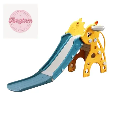 Cầu trượt hình thú cho bé dài 1m6 đủ hình đủ màu cho bé (có bóng rổ) Đồ Chơi 1