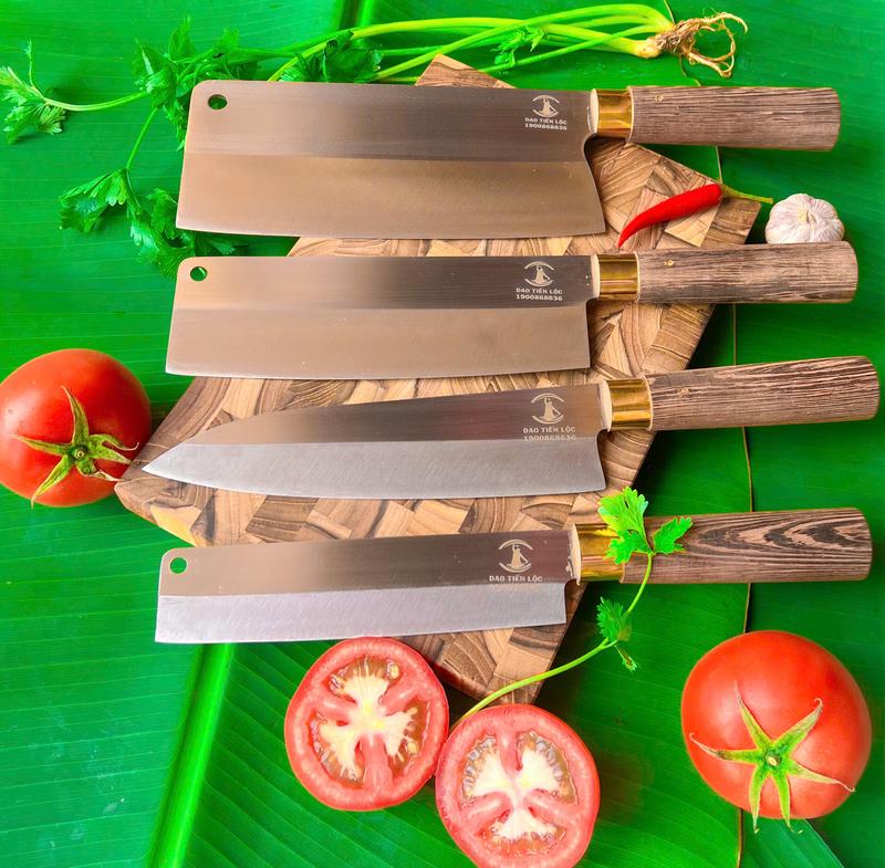Bộ 4 dao Chặt,Thái,Lọc,Hoa Quả được làm từ thép không gỉ 420j2
