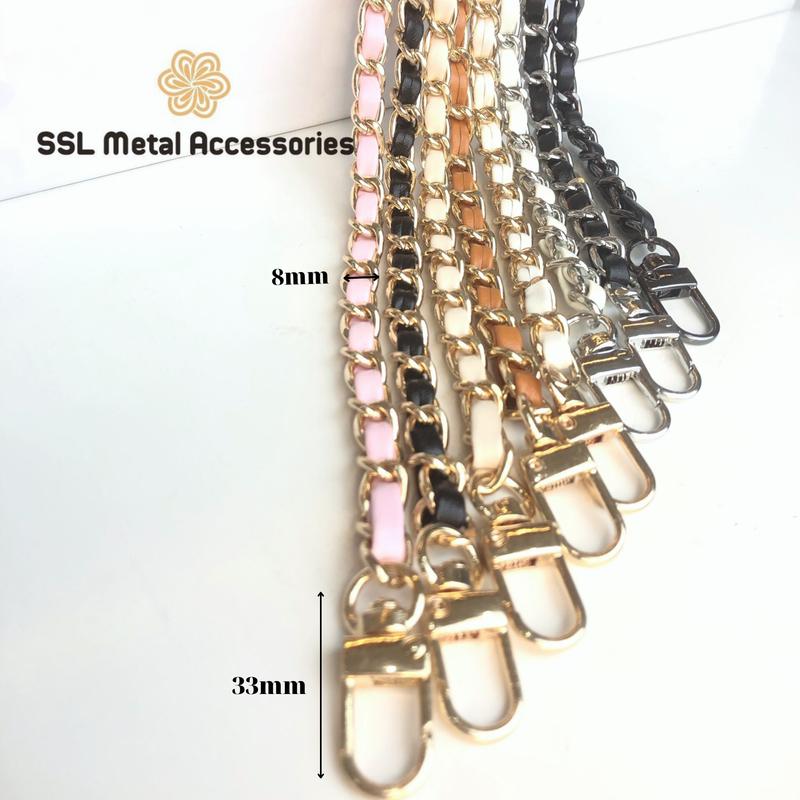 Dây đeo túi xách da PU đan xích thời trang mới cao cấp bằng kim loại có móc 120cm FJY2332 1 dây