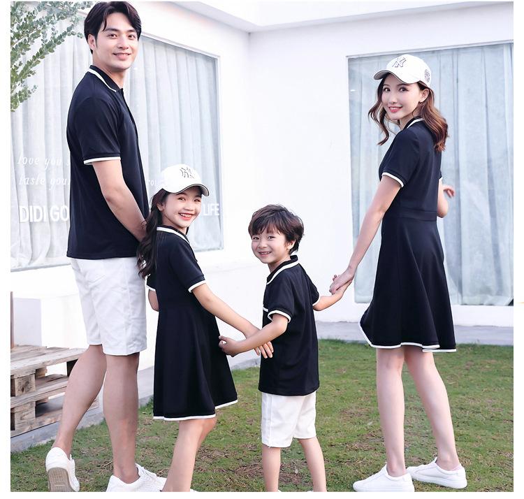 Product Introduction of Hi Mia's Shop | Spring and Summer New Internet Celebrity Parent-Child Dress Summer Classic Style Mother-Daughter Dress Short Sleeve Couple Suit 12