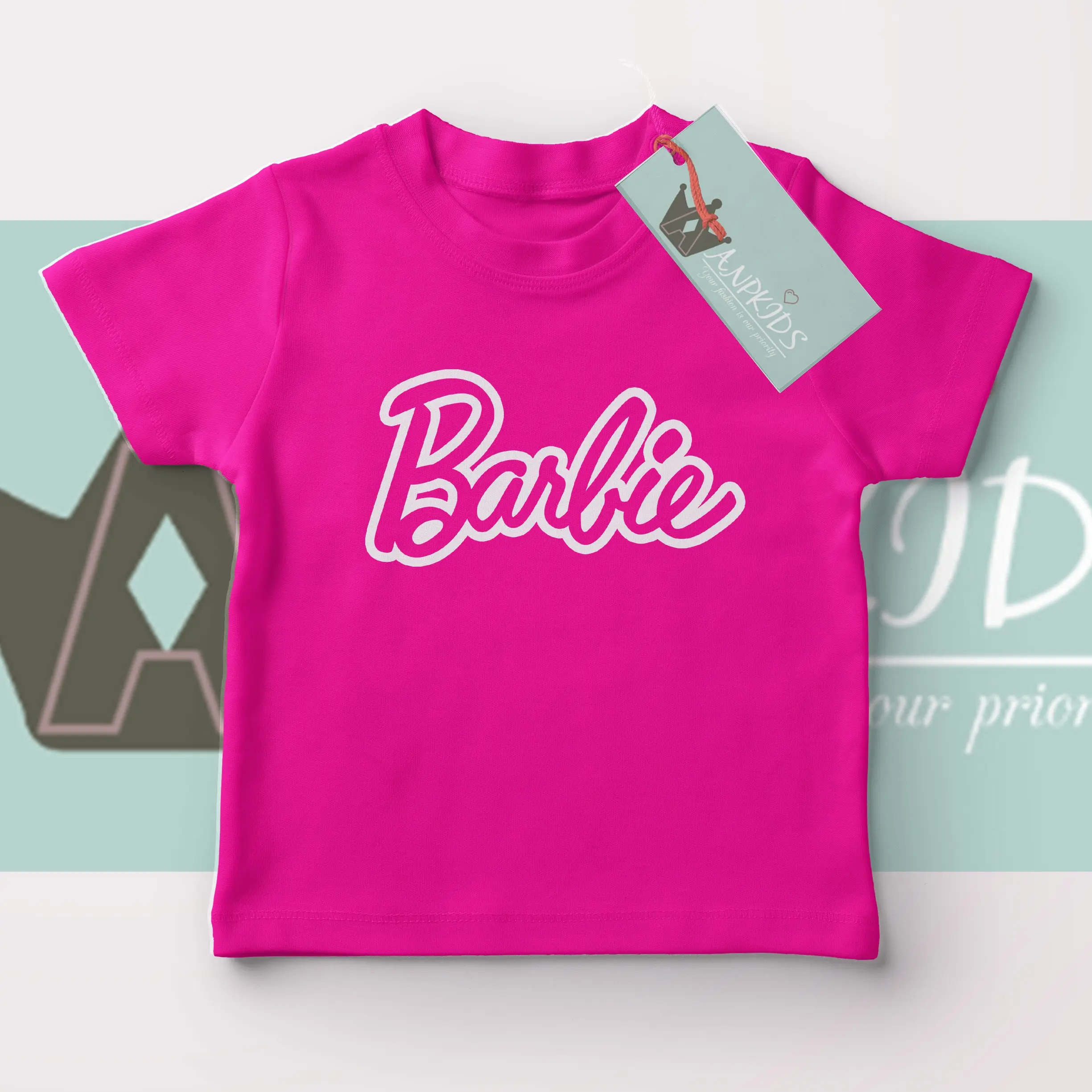 kaos barbie anak dan dewasa basic font