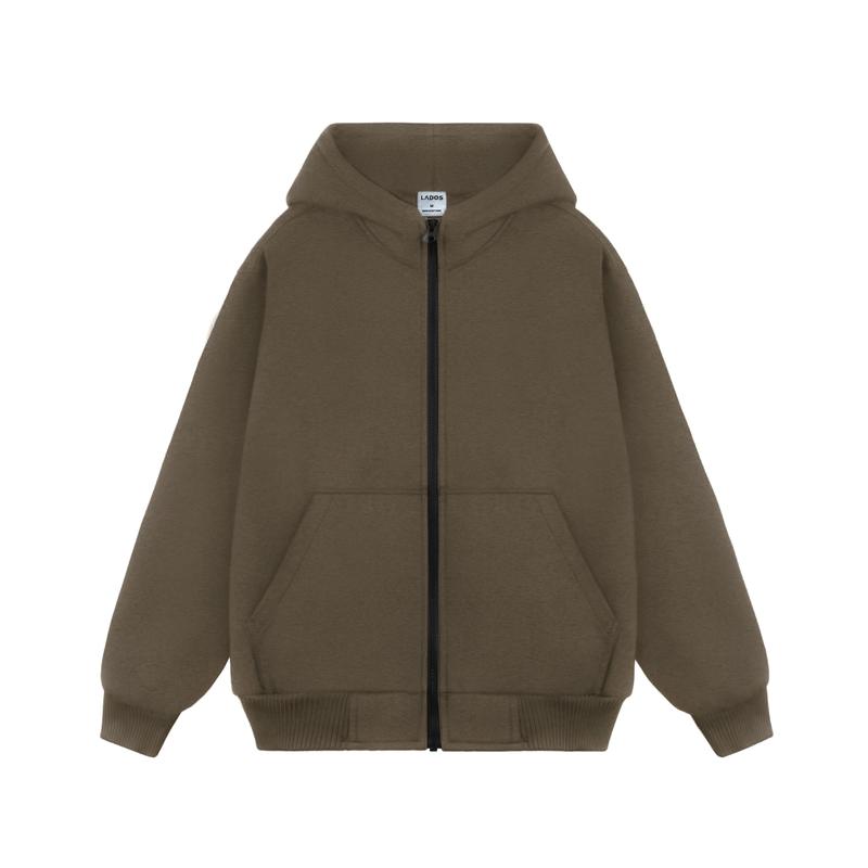 Áo Khoác hoodie zip unisex nam nữ có lớp dù trong, nón to cao cấp Lados-2094 - Kiểu dáng rộng, chống nắng, ấm áp form thời trang